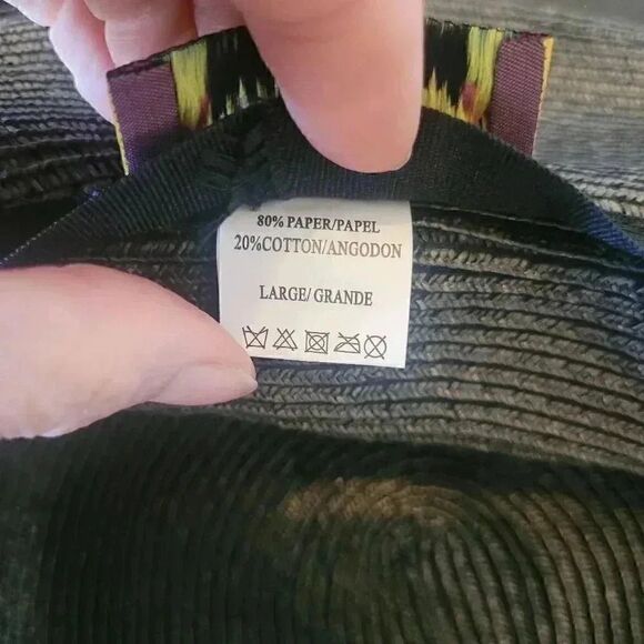 Scala Pronto Women's Black Paper Packable Sunhat w Band and Logo Plate - Picture 8 of 9